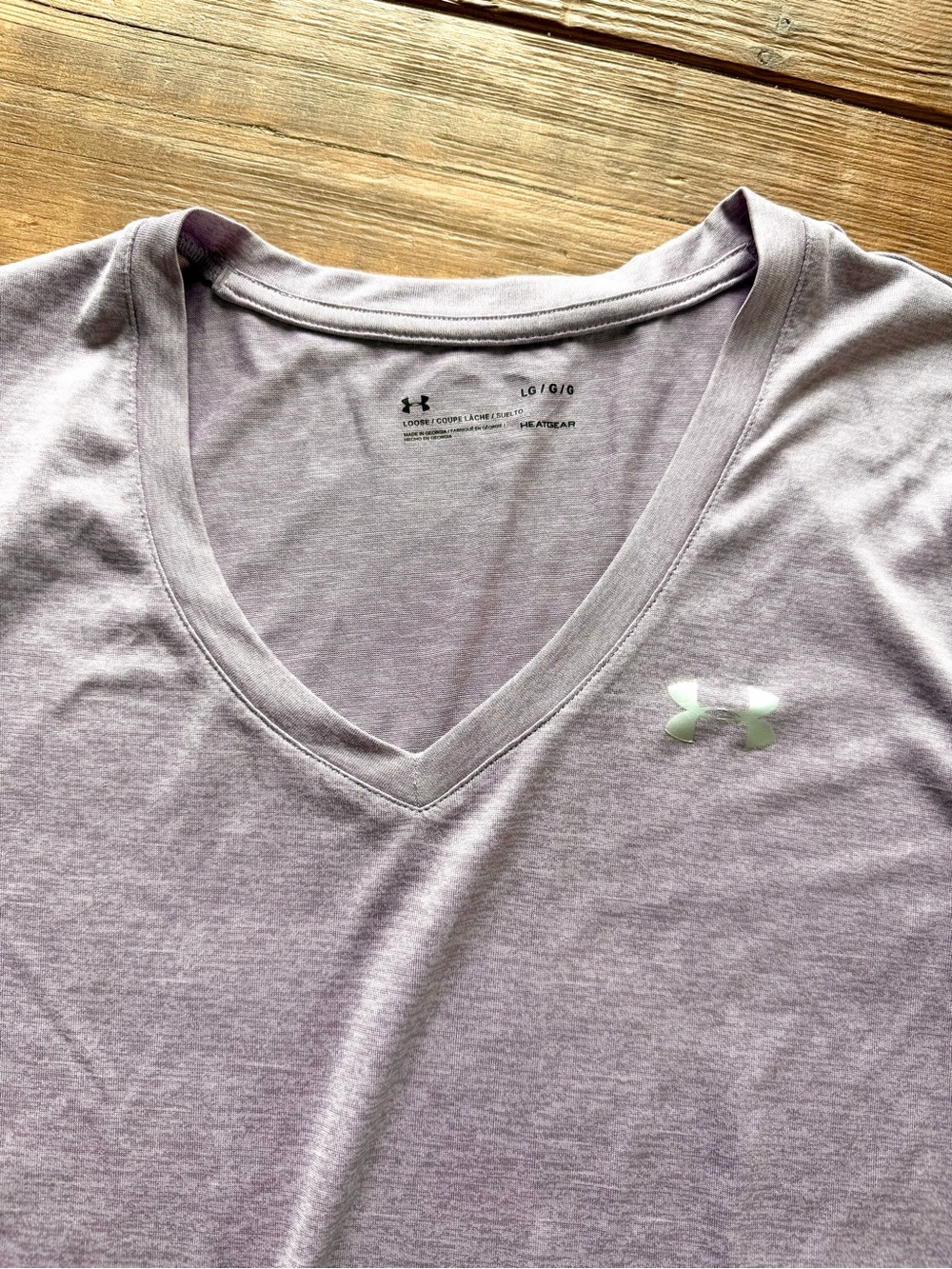Under Armour Light Lavender V-Neck Performance Tee